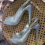 Lulu Townsend ‎ Silver Metallic Slingback Heels Photo 5