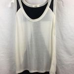 AIKO Black & Ivory Leather Trim Tank Top S Photo 3