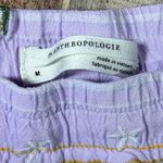 Anthropologie  Lemon Shorts Purple Embroidered Elastic Waist Pockets Size Medium Photo 3