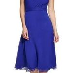 DKNY  royal blue one shoulder flowy chiffon midi dress size 12 Photo 0