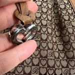 Brighton  Shoulder Bag Signature‎ Canvas Leather Braided Straps Brown Heart B's Photo 10