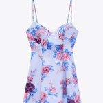 ZARA net floral print corset style mini boho dress Photo 9