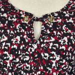 Calvin Klein  Medium Top Abstract Long Sleeves Keyhole V-Neck Stretch Round Neck Photo 1