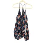 Poetry Mini Dress Womens S Navy Blue Floral Asymmetrical Layered Cover Up Boho Photo 8