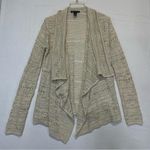 INC International Concepts Open Front Loose Knit Cardigan Medium cream crochet Tan Photo 5