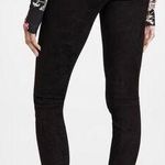 Alice + Olivia Black Lamb Skin Suede Leather Front Zip Leggings Sz.10 Photo 1