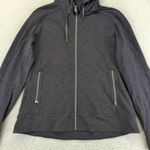 Kuhl Womens Fleece Zip Up Hoodie Jacket Charcoal Gray Thumbholes Size Large 16S Photo 3