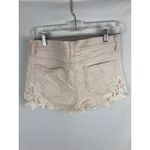 EXPRESS Lace Trim Tan Denim Shorts Size 6 Photo 3