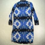 Chico's ‎ Shirt Dress Womens S Ikat Print Midi 100% Linen Long Sleeve Button Up Photo 6
