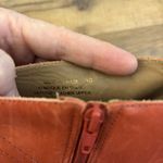 Anthropologie Schuler & Sons Philadelphia Leather Clog Ankle Bootie Heels Orange Photo 1