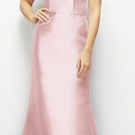 Alfred Sung  Ballet Pink Square Neck Bow Tie Sleeveless Maxi Dress 4R Photo 0