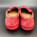 Coach Tassel Loafers Pinkish Red Pebbled Leather Women’s Loafers Size 7.5B Photo 3