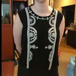 Free People Dos Segundos Crochet Embroidered Bohemian Top Black Size S/P Photo 7