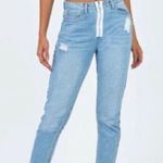 Princess Polly  Mabel Light Wash Exposed Zipper Jeans Size 6 Photo 0