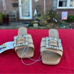 A New Day Nwt Size 6.5 Women's Kathleen Raffia Buckle Block Heels - rhinestone Photo 2