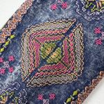 APNY Acid Wash Blue Embroidered Sleeve Lace Neck Boho Sweatshirt Size S Photo 10