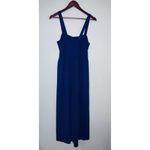 Madewell Smocked Button Front Crop Jump Suit Navy Blue Woman's Size 2 Photo 4