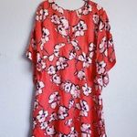 Anthropologie Lewit Red Poppy Floral Collage Silk‎ Dress Photo 2