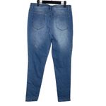 Venus Vintage Floral Rhinestone Pearl Embellished Slim Leg Mid Rise Jean 12 Blue Photo 13