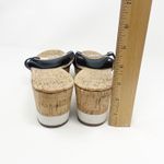 Michael Kors Black Leather Warren Platform Cork Wedge Slide Women's Size 11M Photo 7