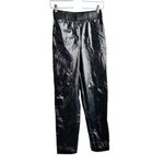 Wilfred  Aritzia shiny command High Waist Slim Straight Pants‎ Black ankle 2 Photo 3