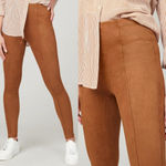 Spanx  Faux Suede Leggings Rich Caramel Tan MSRP $128 NWT Slimming Control Photo 3