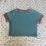 Wild Fable Blue and Orange Waffle Raglan T-Shirt Photo 2