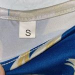 Blue and White Flower Fitted Maternity Dress Photo 1