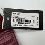 Badgley Mischka  Womens Short Bifold Card Wallet Plum Burgundy Vegan Leather NWT Photo 6