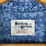 Anthropologie Anthro. Holding Horses - Chambray Ikat Print Button Up Photo 2