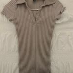 H&M Beige Bodycon Dress With Collar  Photo 1