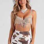 Windsor Elegant Silver and Cream Beaded Bra Costume Photo 4