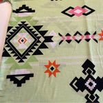 Sew in Love Aztec Design Shirt women’s size Large lime green black v Photo 6
