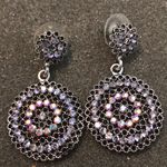 Gorgeous Black/Silver Diamond Sparkling Earrings Photo 0