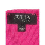 Julia By Love J Tank Top Women's Size S Pink Ribbed Rhinestone Fringe Crop NEW Photo 2
