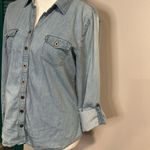 Love, Fire Love FIRE 100% cotton denim style button down with roll up sleeves - S/M Photo 6