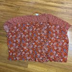 Knox Rose  Top Womens XL Burnt Orange Floral Print Open Front‎ Kimono Boho Blouse Photo 2