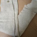 American Eagle Knit Tall Boot Socks Cream Button Detailing One Size Neutral Photo 2