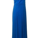 H by Halston One Shoulder Chiffon Overlay Gown Royal 6 NWT Photo 3