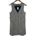 Madewell  Black White Gingham V-Neck Mini Vest Dress Button Front Size 6 NWT Chic Photo 1