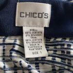 Chico's ✅ Blue and White Long Sleeve Hood Zipper Stretchy Jacket Sz 1 (M/8) Photo 5
