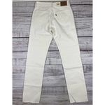 Levi's NWT  Premium Big E Womens 24x32 501 Straight Jeans Raw Hem Yacht Time White Photo 9