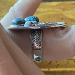 White Buffalo Blue Turquoise Sterling Silver Forest Ring Size 6 Photo 2