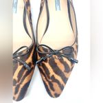 Prada  Black Brown Leopard print calf hair Pointed toe ballet flats EU 37.5 Photo 3
