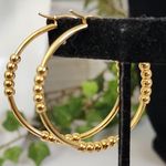 Gold Filled Hoop Earrings Bead Design Photo 5