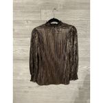Alex and Parker Gold Black Striped Metallic Long Sleeve Top Women’s Size Small Photo 3