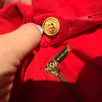 Michael Kors NWOT Vibrant Red Cotton Garment trousers zippers pants casual dress Photo 3