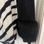 Alfani Black and Cream Turtleneck Sweater with Faux Fur Cuffs Photo 2