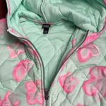 Wild Fable Fun women’s Hooded Quilted Jacket Mint Green Floral Size XS NWT Photo 6