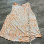 PINK - Victoria's Secret Victoria’s Secret PINK Cream Orange White Tye Dye Tank Top Photo 2